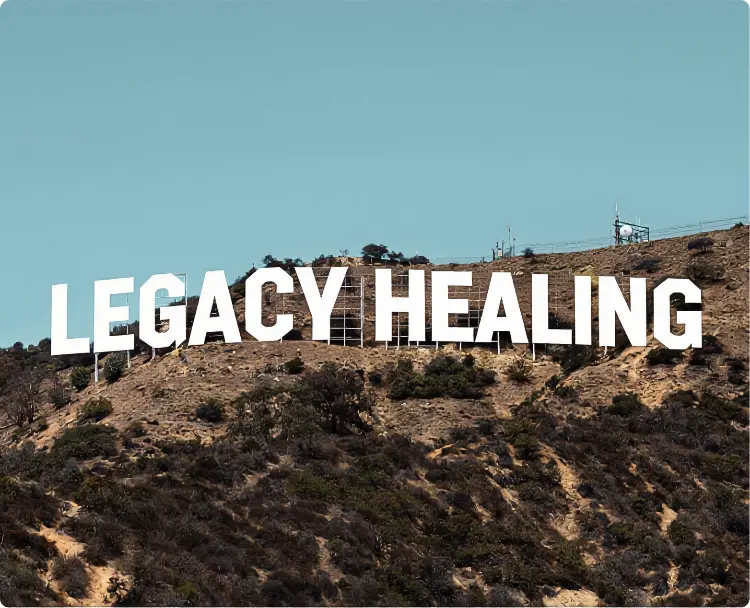 Sign on a hillside representing the most awarded luxury rehab center in the Hollywood Hills.