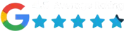 Five stars rating with Google logo