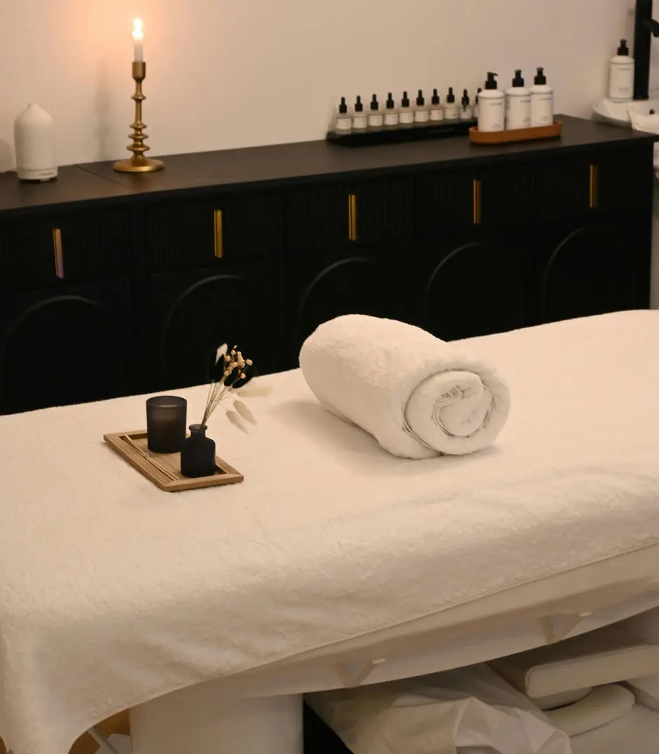 Professional massage therapy room designed for relaxation, stress reduction, and holistic addiction recovery support