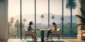 Two women discuss meth addiction treatment options in Los Angeles.