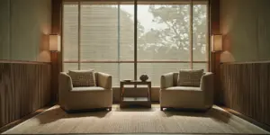 Private consultation room for a confidential rehab admissions conversation