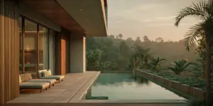 Luxurious private residence in the Hollywood Hills with pool and outdoor seating area
