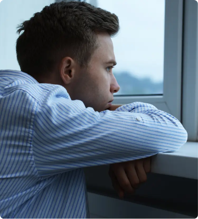 adult stressed about alcohol addiction relapse